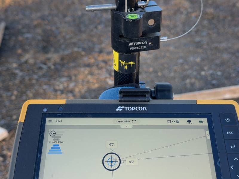 Laser grade layout equipment and tablet used to set precise elevations